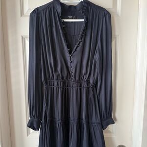 Ever New Navy Long-Sleeve Tiered V-Neck Dress